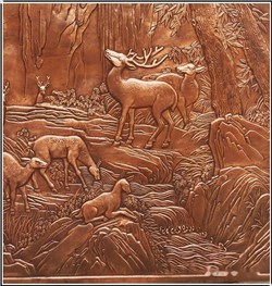 铜鹿浮雕壁画